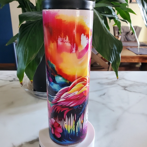 Flamingo Paint Drip 30oz Tumbler with duo lids 🎉sale - Picture 10 of 10